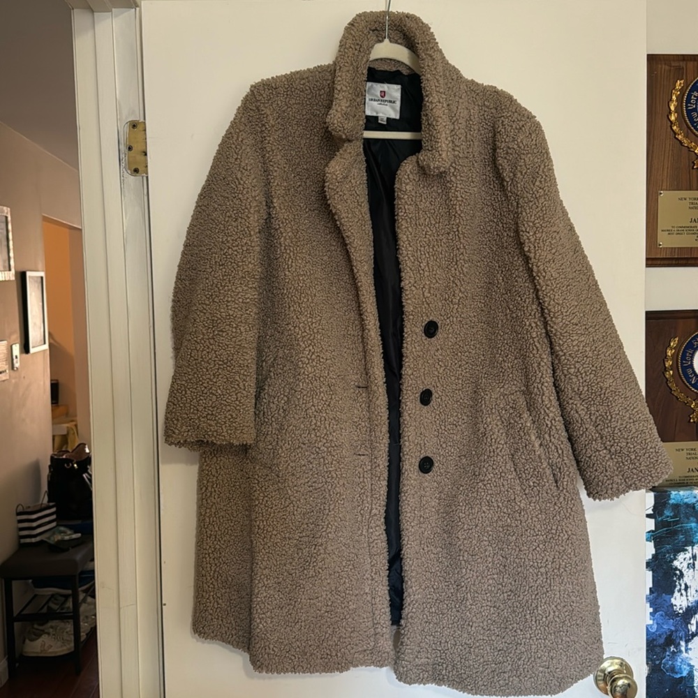 Tan teddy coat size large